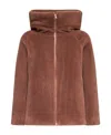 Herno Hooded Zip-up Fitted Jacket In Brown