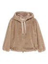 Herno Hooded Zip-up Jacket In Brown