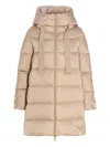 Herno Hooded Zip-up Padded Coat In Neutral