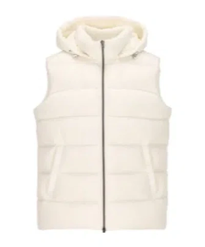 Herno Hooded Zip-up Vest In White