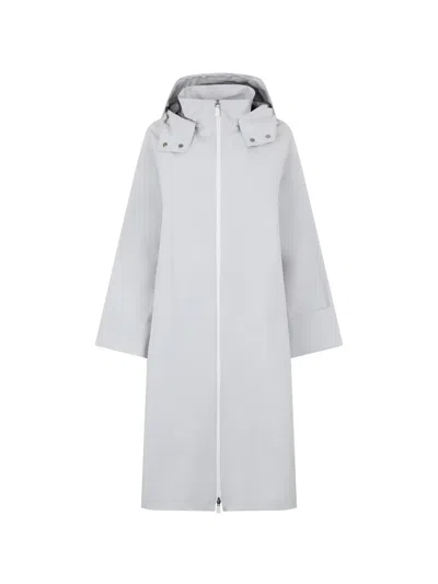 Herno Hooded Zip-fastening Coat In Gray