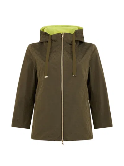 Herno Hooded Zip-fastening Jacket In Green