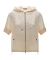 Herno Hooded Zip-front Jacket In Neutral