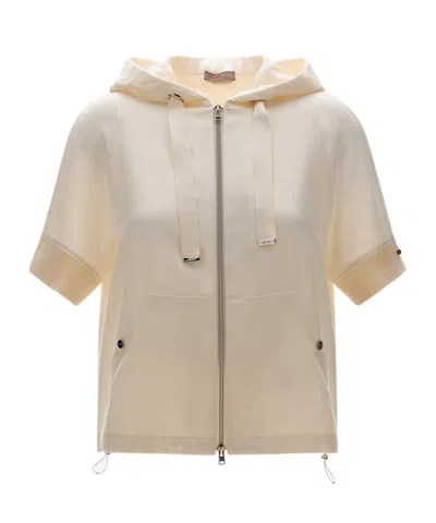 Herno Hooded Zip-front Jacket In Neutral