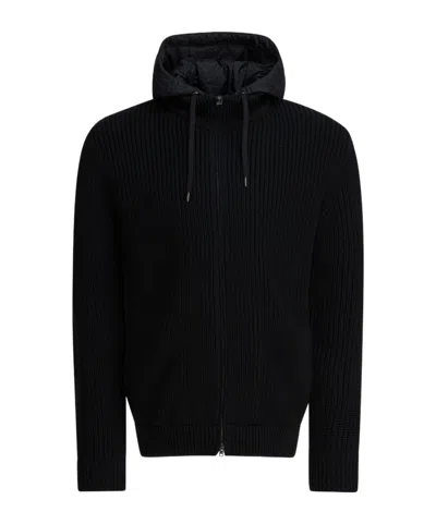 HERNO HERNO HOODED ZIPPED CARDIGAN