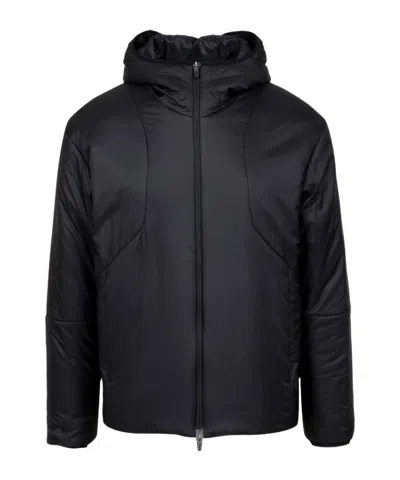 Herno Hooded Zipper Cotton Suit In Black