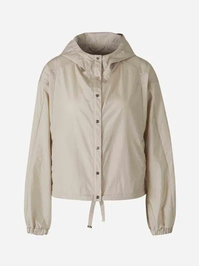 Herno Hooded Zipper Jacket In Neutral