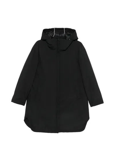 Herno Hooded Zip-up Jacket In Black
