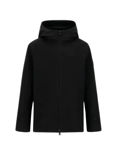 Herno Kids' Hooded Zip-up Jacket In Black