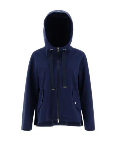Herno Drawstring Hooded Jacket In Blue