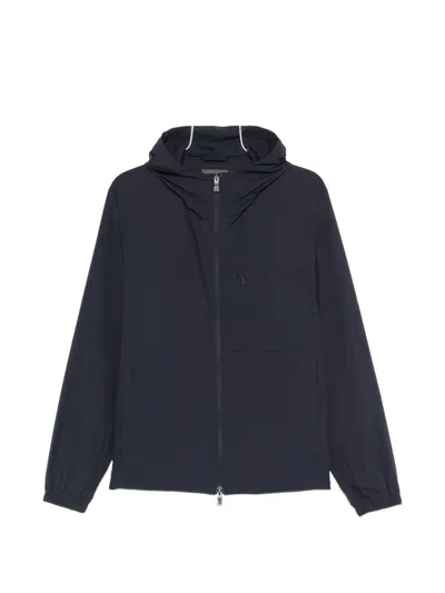 Herno Hooded Zip-up Jacket In Blue