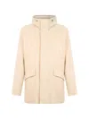 Herno Hooded Zip-up Jacket In Neutral