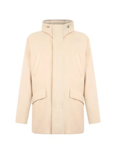 Herno Hooded Zip-up Jacket In Neutral