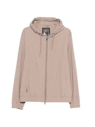 Herno Hooded Zip-up Jacket In Pink