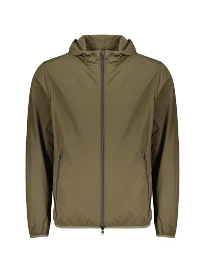 Herno Hooded Zip-up Lightweight Jacket In Green