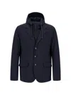 Herno Hooded-bib Jacket In Blue