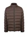Herno Horizontal Quilted Down Jacket In Wool-polyester Blend In Brown