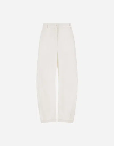 Herno Hose Aus Cotton Feel In White