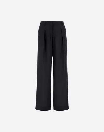Herno Hose Aus Tropical Wool In Black