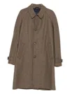 Herno Coat In Houndstooth Melton In Brown