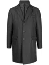 HERNO HYBRID HIGH-NECK SINGLE-BREASTED COAT