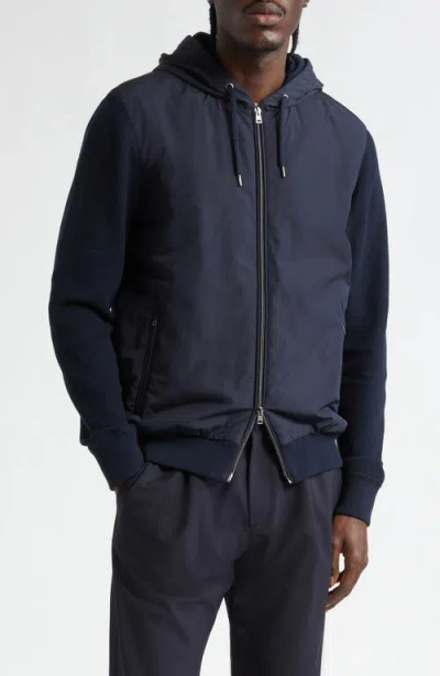 Herno Hybrid Hooded Jacket In Blue