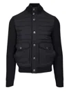 Herno Hybrid Button Quilted Padded Bomber Jacket In Black