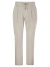 Herno Suede Effect Resort Trousers In Brown