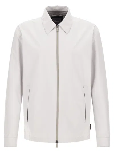Herno Ice Grey Windbreaker Jacket With Gore-tex Fabric In Gray