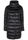 Herno Midi Quilted Down Jacket With High Neck In Black