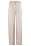 Herno Iconic Print Silk Trousers With Drawstring Waist