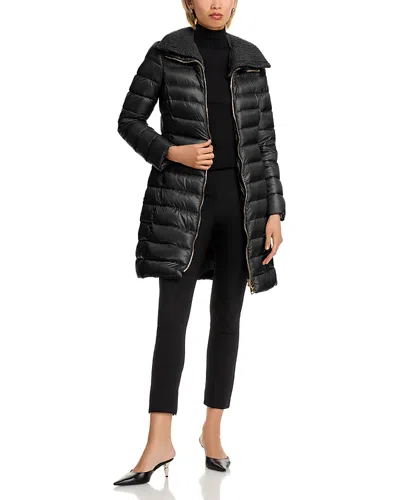 Herno Iconico Elisa Knit Nylon Ultralight Coat In Black