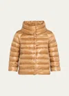 Herno Funnel-neck Puffer Jacket In Camel