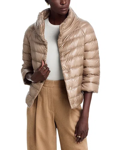 Herno Iconico Sofia Ultralight Bolero Coat In Brown