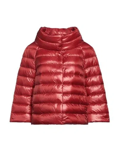 Herno Iconico Woman Puffer Brick Size 6 Polyamide In Red