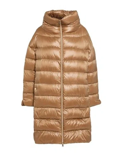 Herno Iconico Woman Puffer Camel Size 12 Polyamide In Beige