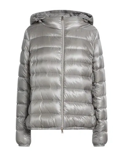 Herno Iconico Woman Puffer Light Grey Size 12 Polyamide In Gray