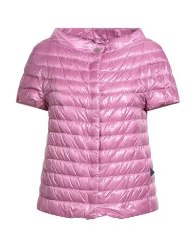 Herno Iconico Woman Puffer Mauve Size 4 Polyamide In Pink