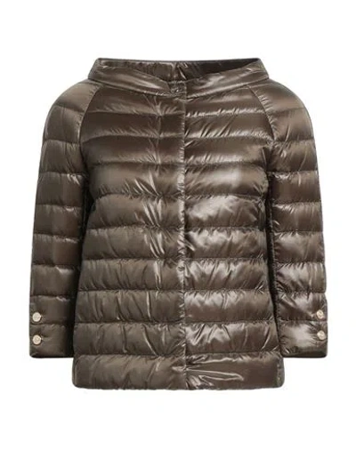 Herno Iconico Woman Puffer Military Green Size 2 Polyamide In Green