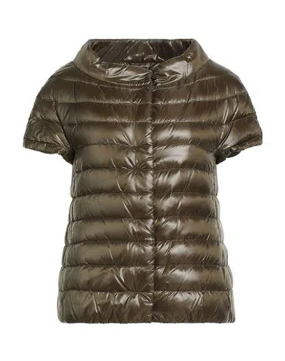 Herno Iconico Woman Puffer Military Green Size 6 Polyamide, Cotton, Polyester