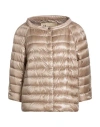 Herno Iconico Woman Puffer Taupe Size 14 Polyamide In Brown