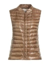 Herno Iconico Woman Vest Camel Size 10 Polyamide In Brown