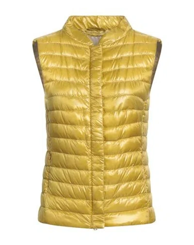 HERNO HERNO ICONICO WOMAN VEST YELLOW SIZE 10 POLYAMIDE