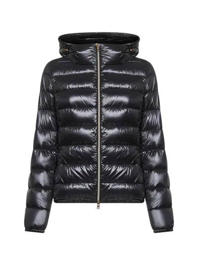 Herno Icons Black Ultralight Nylon Giada Hooded Down Jacket