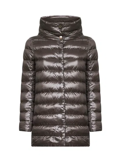 Herno Icons Grey Ultralight Nylon Amelia A-shape Down Jacket In Gray