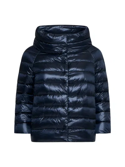 Herno Icons Sofia Quilted Nylon Down Jacket In Blue
