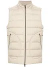 Herno Zipped-up Padded Vest In Neutrals