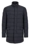Herno Il Cappotto Hooded Down Jacket High Collar In Black