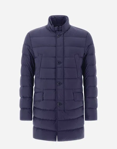 Herno Down-paneled Coat In Blue