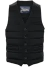 Herno Padded Button-up Gilet Vest In Black